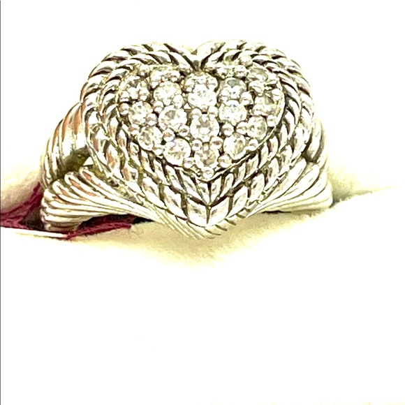 Judith Ripka Sterling Heart Ring sz 8! - Picture 9 of 9